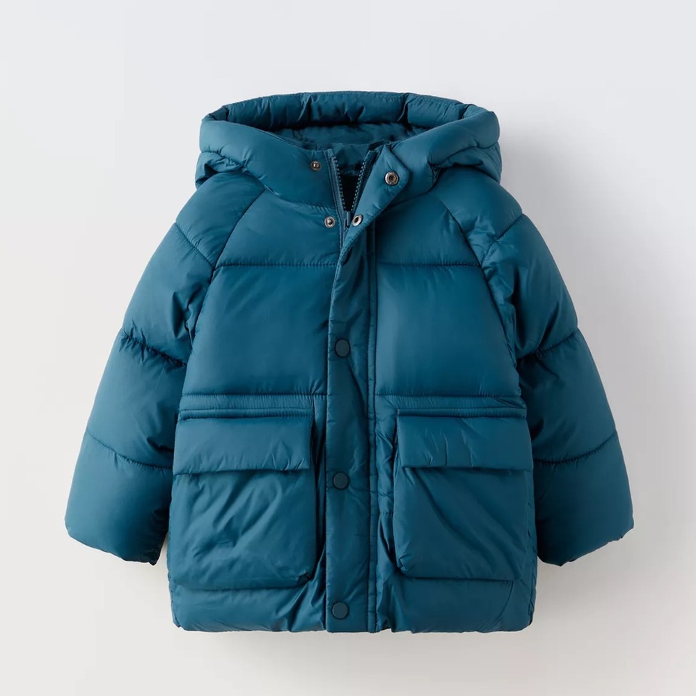 ZARA Kids Teal Puffer Jacket